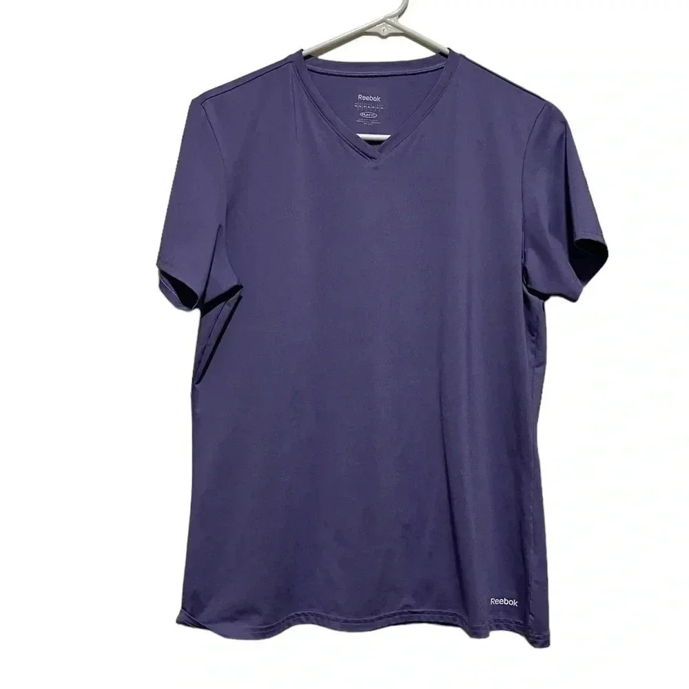 🍀2/$22 Athletic Top Bundle Two Purple Shirts One Gray 1/4 Zip Womens Size Large - Picture 3 of 11
